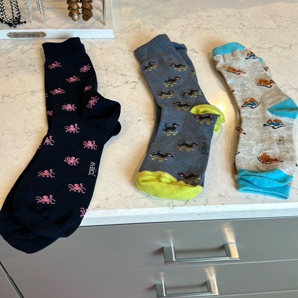 J Crew 3 pack of animal socks​